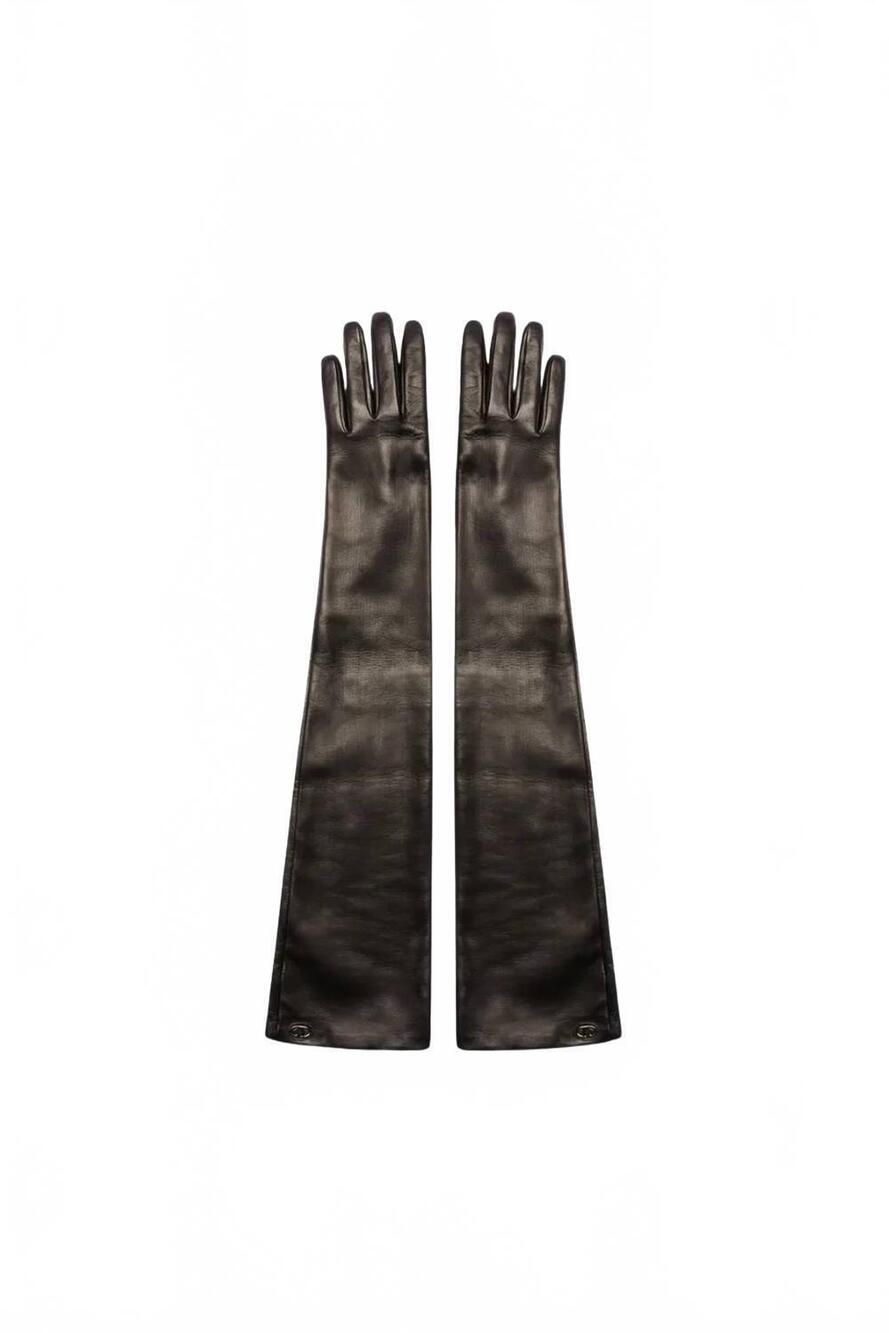 NEW VALENTINO GARAVANI vlogo bold edition nappa gloves in nero/black ruthenio
